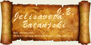 Jelisaveta Batanjski vizit kartica